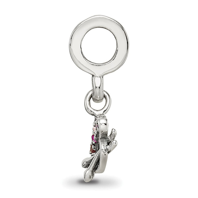 Sterling Silver Reflections Artist Palette Multi-Color Cz Dangle Bead