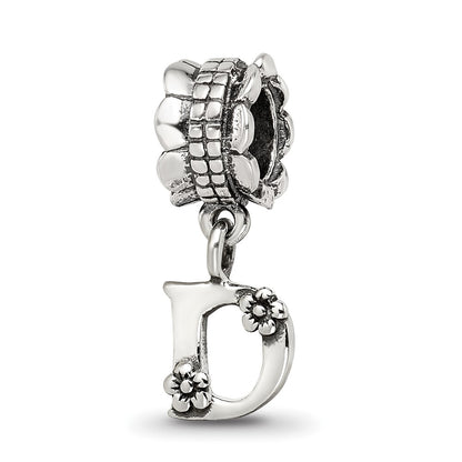 Sterling Silver Reflections Letter D Dangle Bead