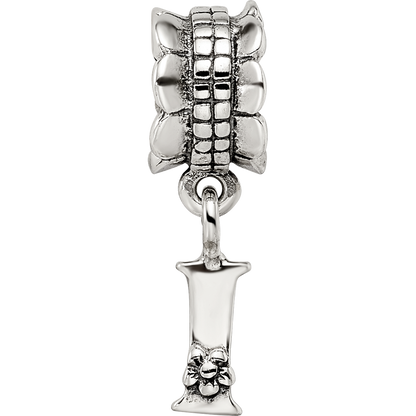 Sterling Silver Reflections Letter I Dangle Bead