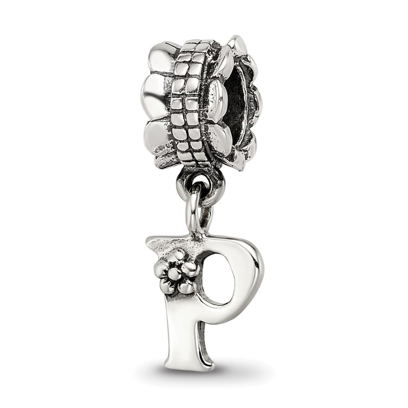 Sterling Silver Reflections Letter P Dangle Bead