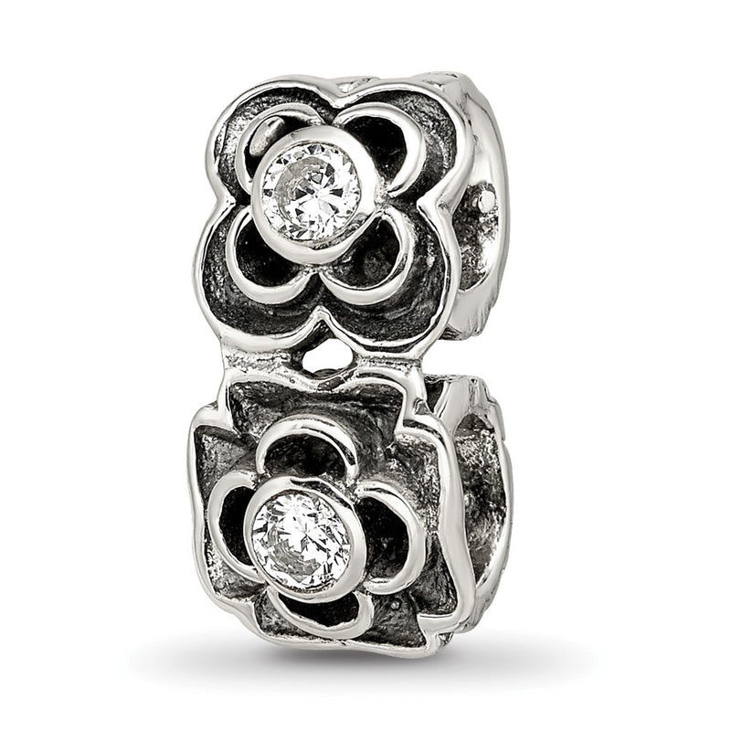 Sterling Silver Reflections Cz Connector Bead