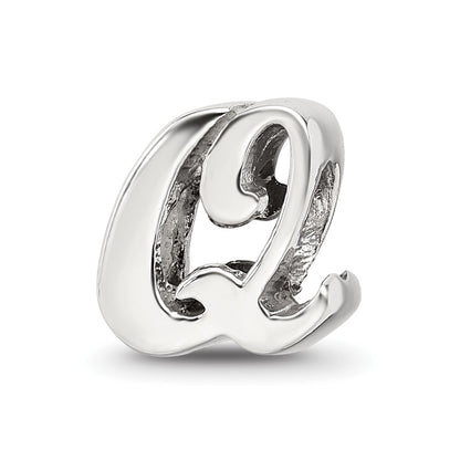 Sterling Silver Reflections Letter Q Script Bead
