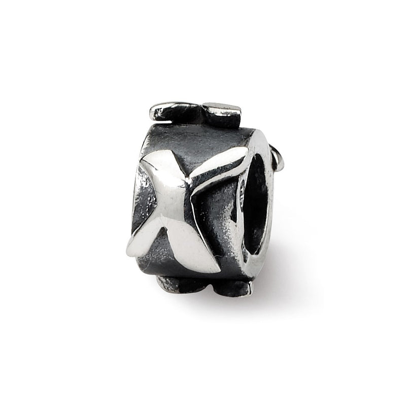 Sterling Silver Reflections Letter X Message Bead