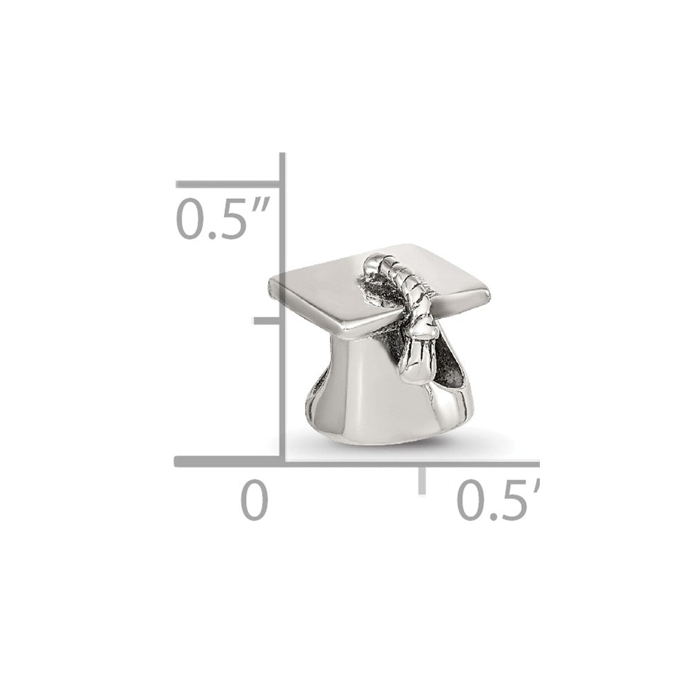 Sterling Silver Reflections Graduation Cap Bead