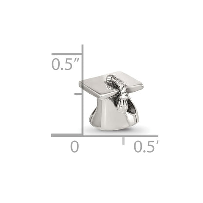 Sterling Silver Reflections Graduation Cap Bead