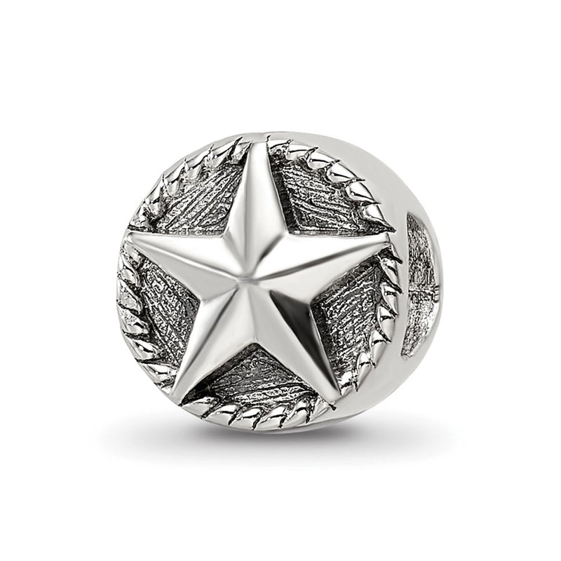 Sterling Silver Reflections Antiqued Star Bead