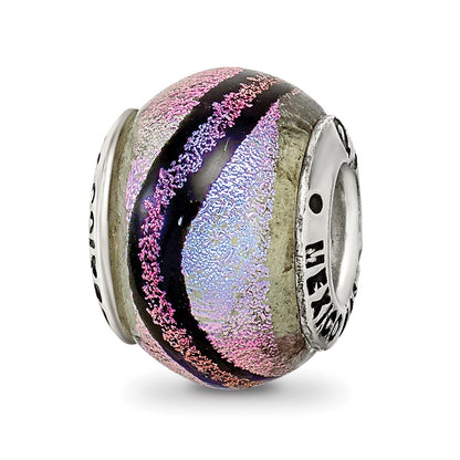 Sterling Silver Reflections Purple Dichroic Glass Bead
