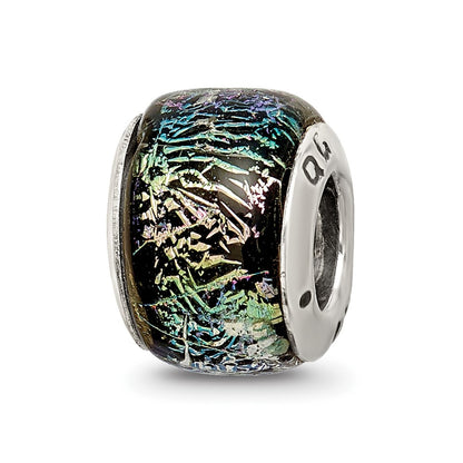 Sterling Silver Reflections Rainbow Dichroic Glass Bead