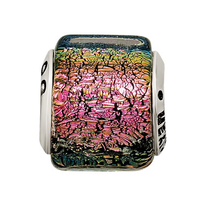 Sterling Silver Reflections Purple/Pink/Green Dichroic Glass Bead
