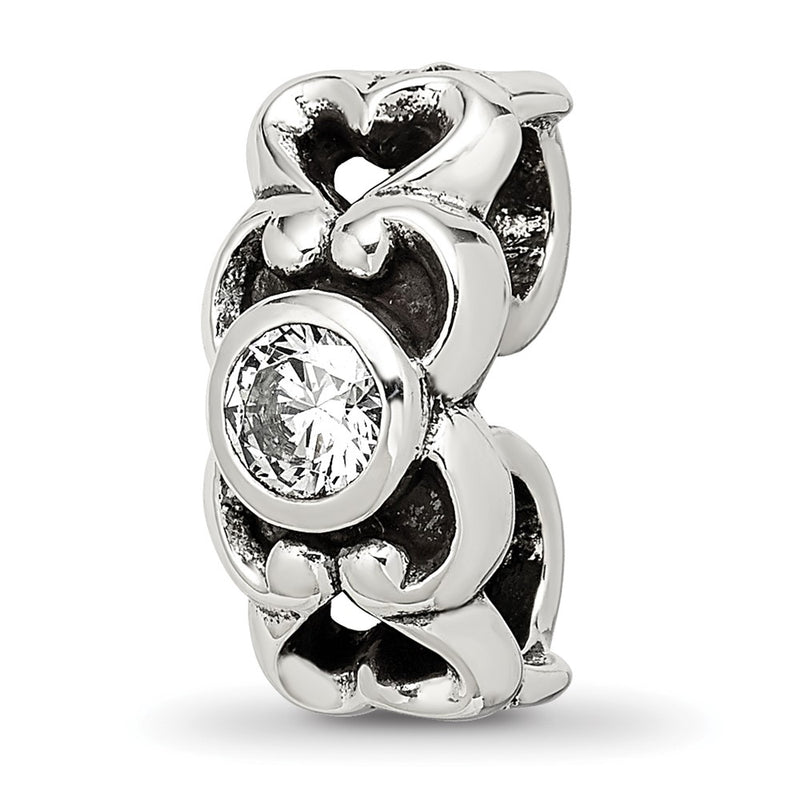 Sterling Silver Reflections Cz Connector Bead
