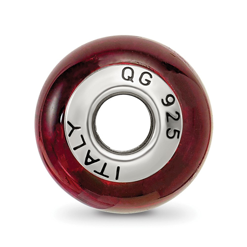 Sterling Silver Reflections Red/black Italian Murano Bead