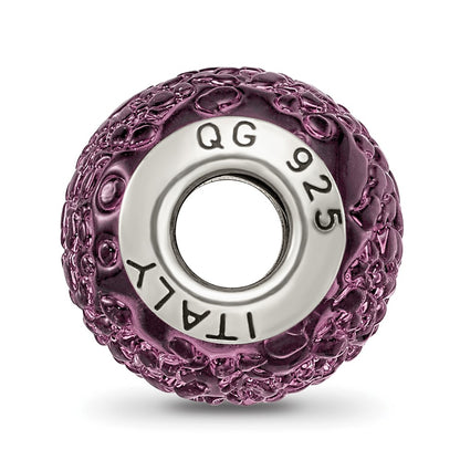 Sterling Silver Reflections Purple Italian Murano Bead