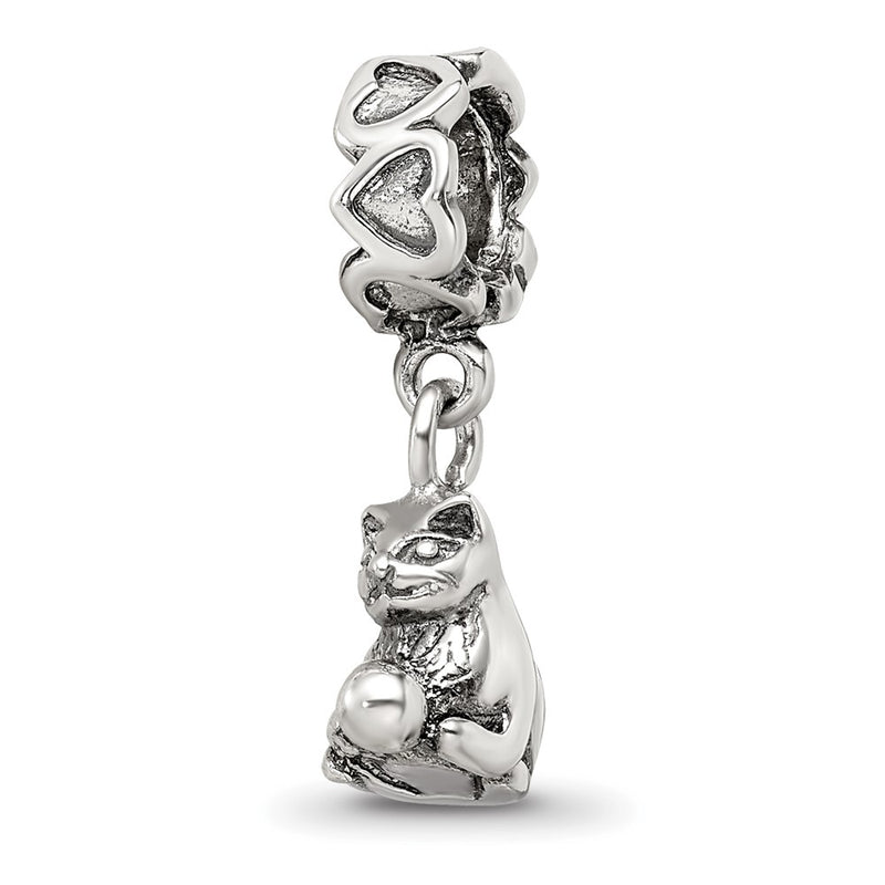 Sterling Silver Reflections Kitten With Ball Dangle Bead