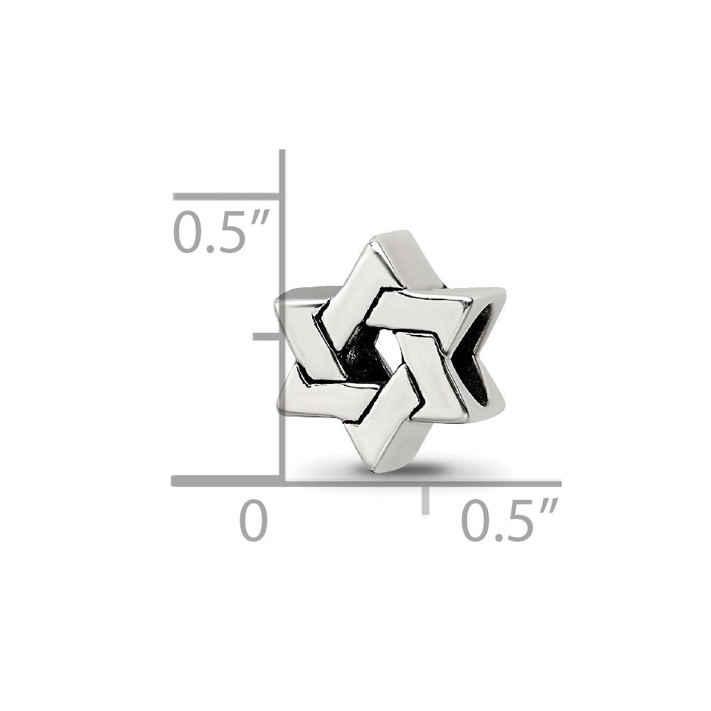 Sterling Silver Reflections Star Of David Bead