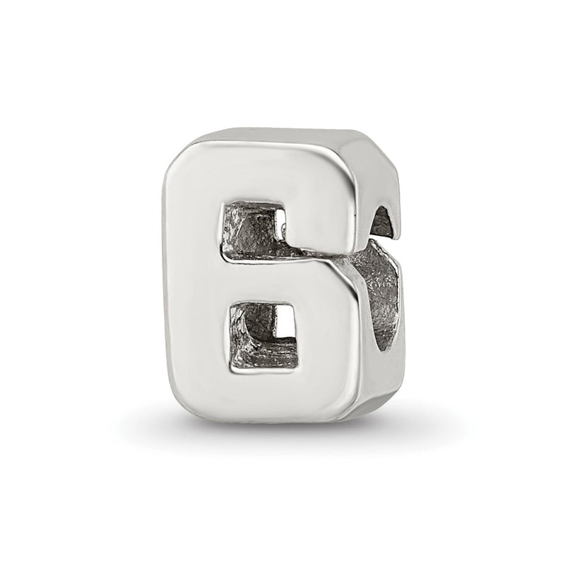Sterling Silver Reflections Number 6 Bead