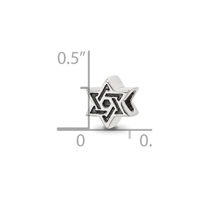 Sterling Silver Reflections Kids Star Of David Bead
