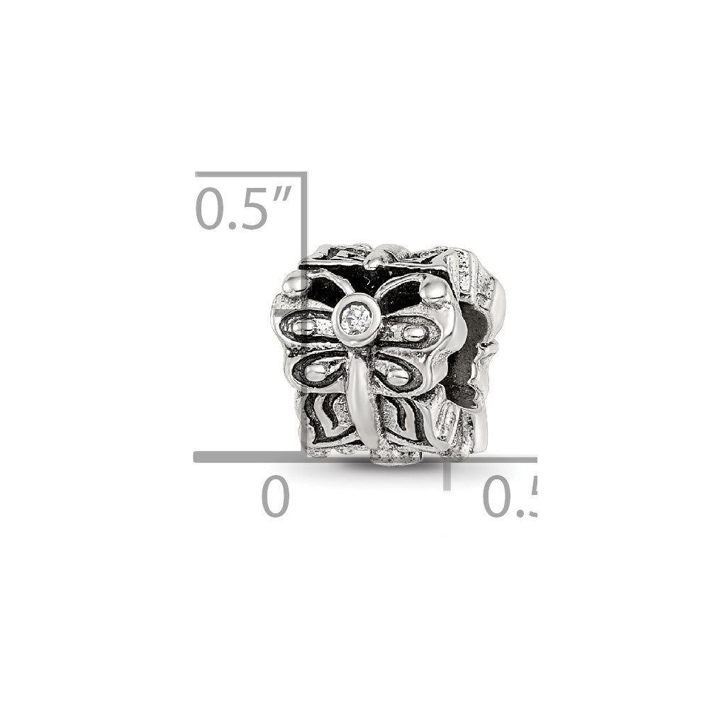 Sterling Silver Reflections Butterfly W/Cz Bali Bead