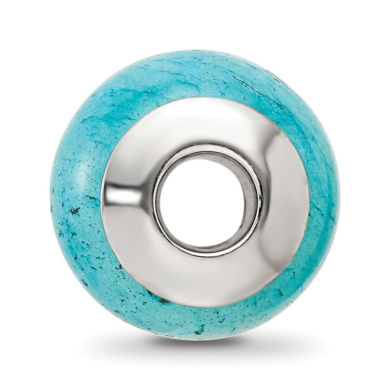 Sterling Silver Reflections Cracked Blue Aventurine Stone Bead