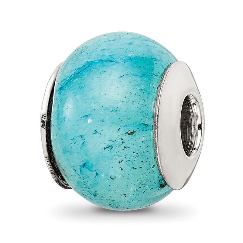 Sterling Silver Reflections Cracked Blue Aventurine Stone Bead