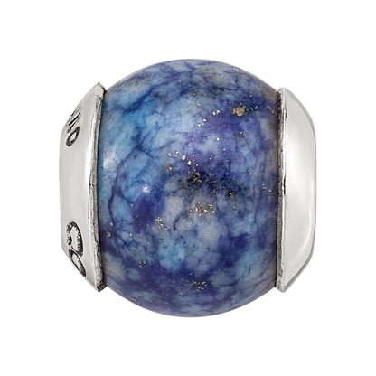 Sterling Silver Reflections Lapis Stone Bead