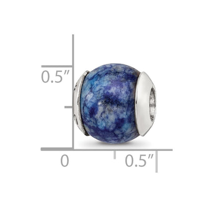 Sterling Silver Reflections Lapis Stone Bead