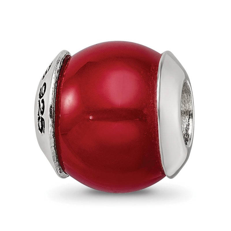 Sterling Silver Reflections Red Quartz Stone Bead
