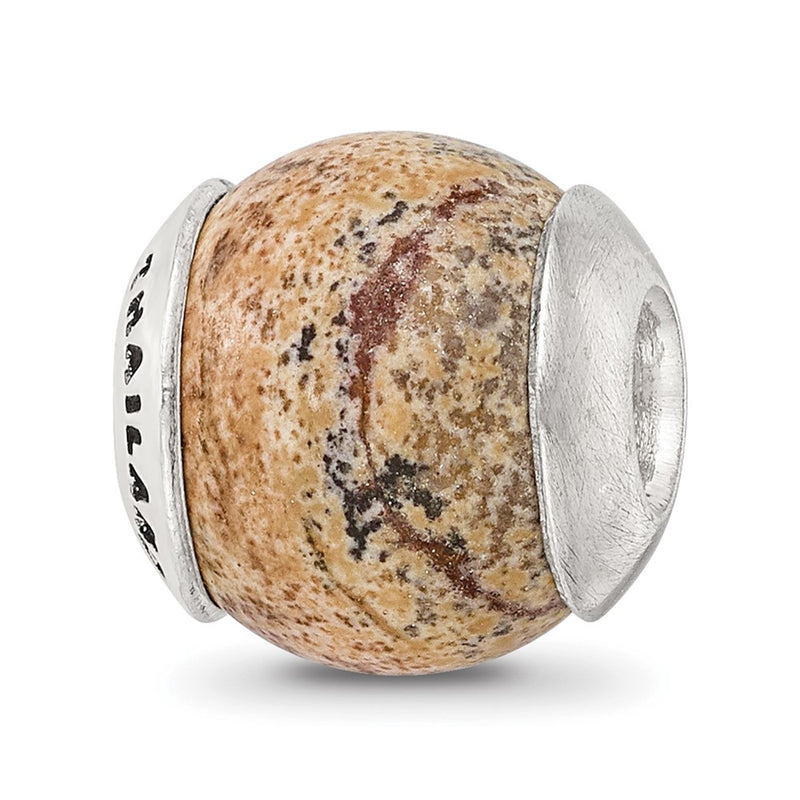 Sterling Silver Reflections Picture Jasper Stone Bead