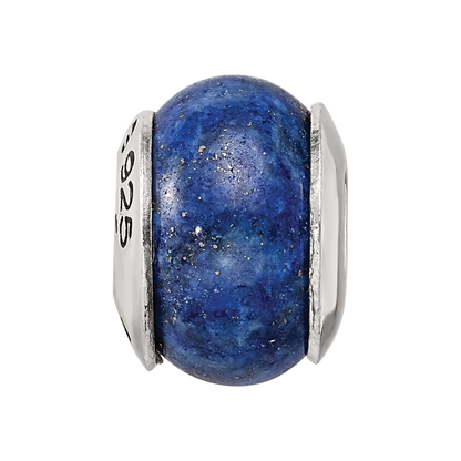 Sterling Silver Reflections Lapis Stone Bead