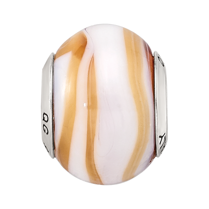 Sterling Silver Reflections Carmel/White Italian Murano Bead