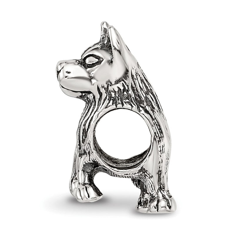 Sterling Silver Reflections German Shepherd Bead