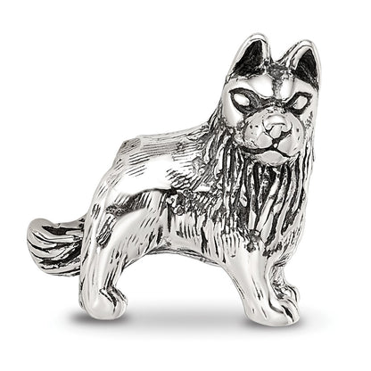 Sterling Silver Reflections German Shepherd Bead
