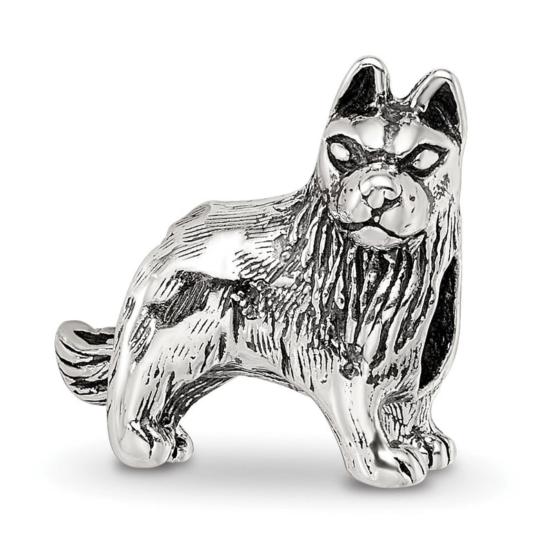 Sterling Silver Reflections German Shepherd Bead