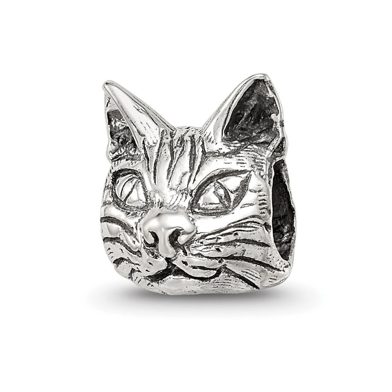 Sterling Silver Reflections Maine Coon Cat Head Bead