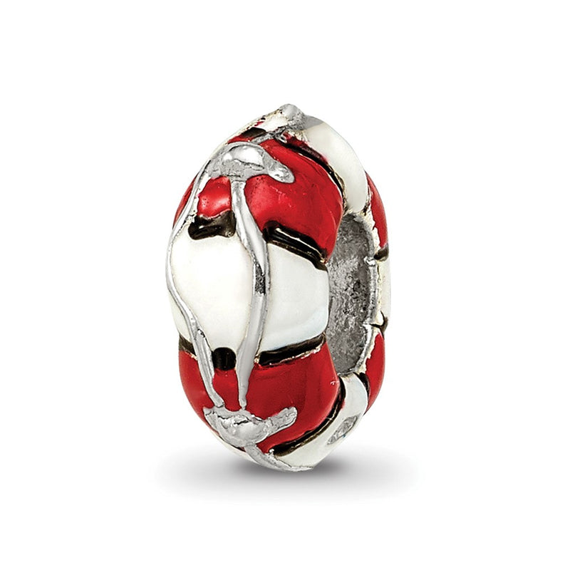 Sterling Silver Reflections Enameled Life Preserver Bead