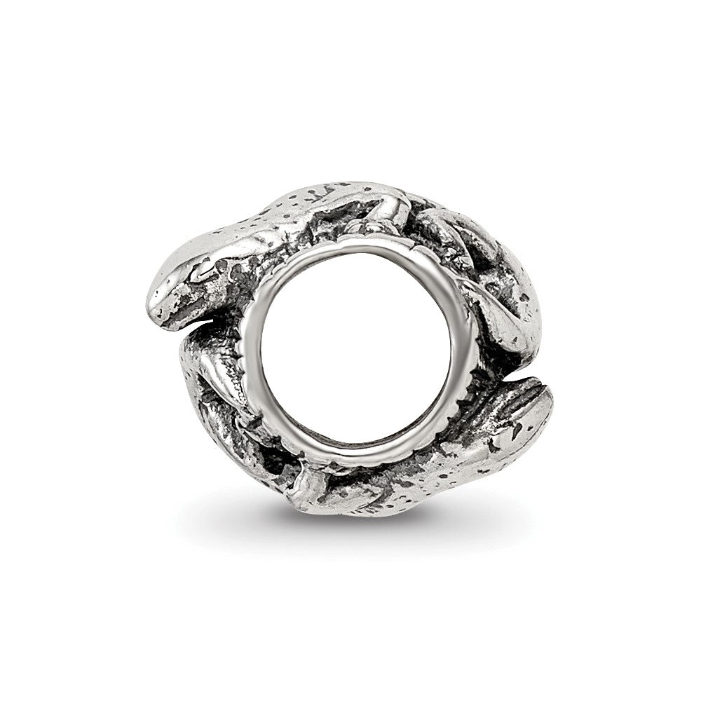 Sterling Silver Reflections Lizard On A Log Bead