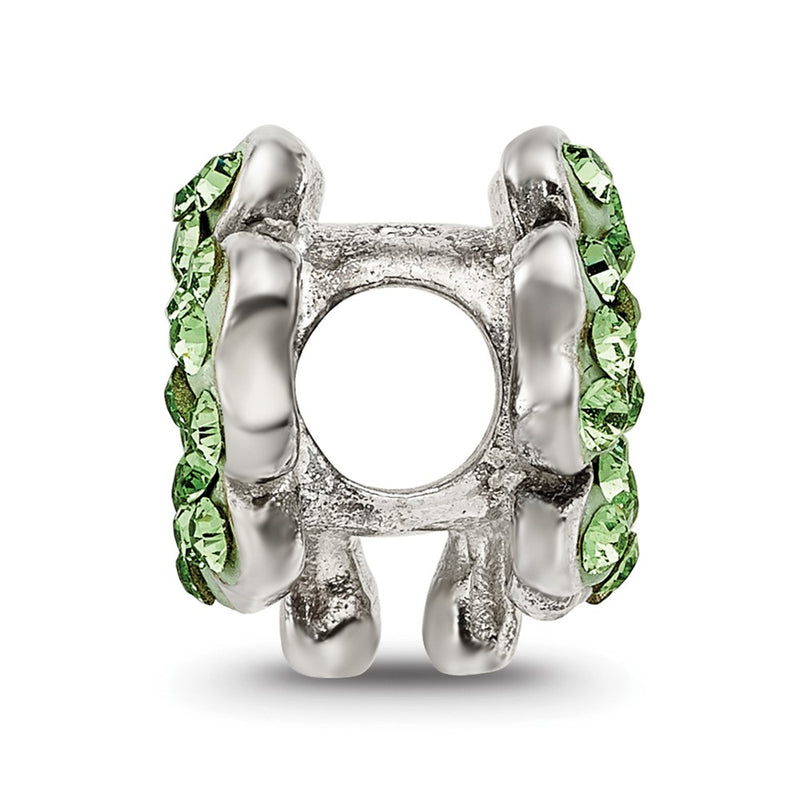 Sterling Silver Reflections Light Green Preciosa Crystal Clover Bead