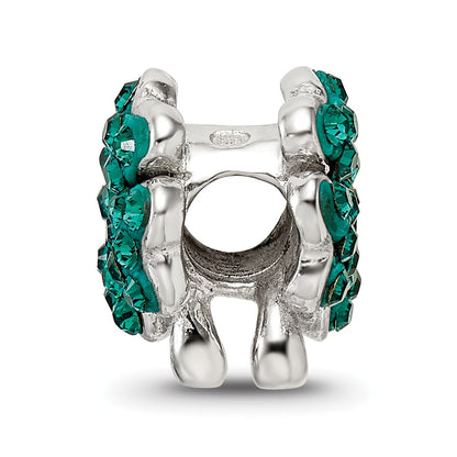 Sterling Silver Reflections Green Preciosa Crystal Clover Bead