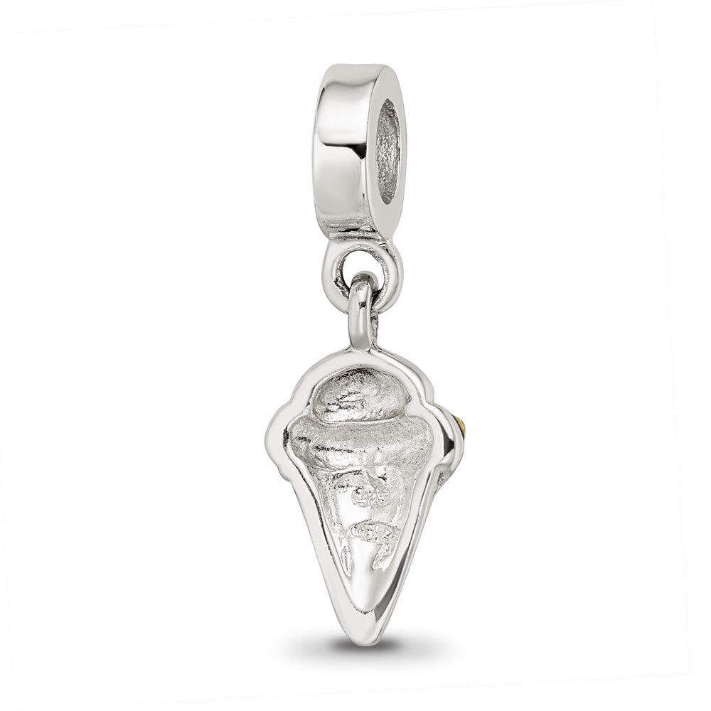 Sterling Silver Reflections Cz Ice Cream Cone Dangle Bead