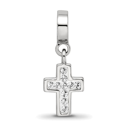 Sterling Silver Reflections Clear Preciosa Crystal Cross Dangle Bead