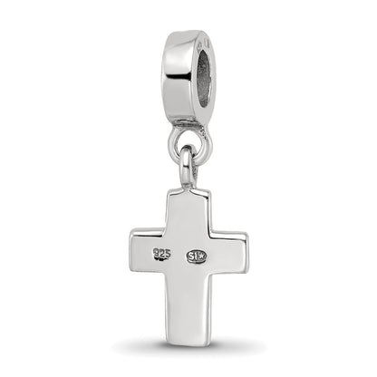 Sterling Silver Reflections Clear Preciosa Crystal Cross Dangle Bead