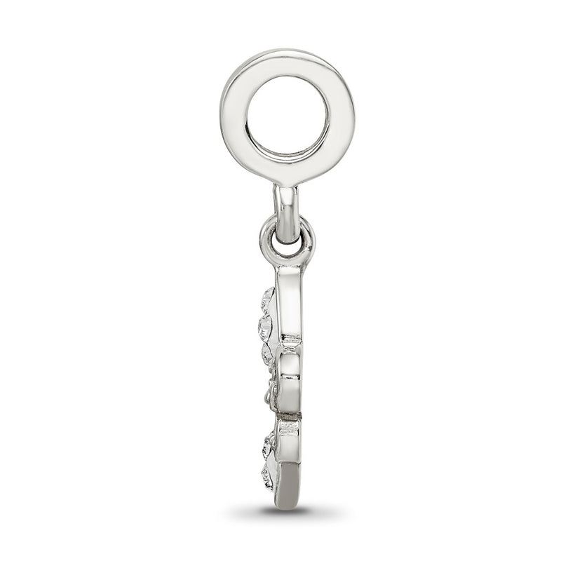 Sterling Silver Reflections Clear Preciosa Crystal Fleur De Lis Bead