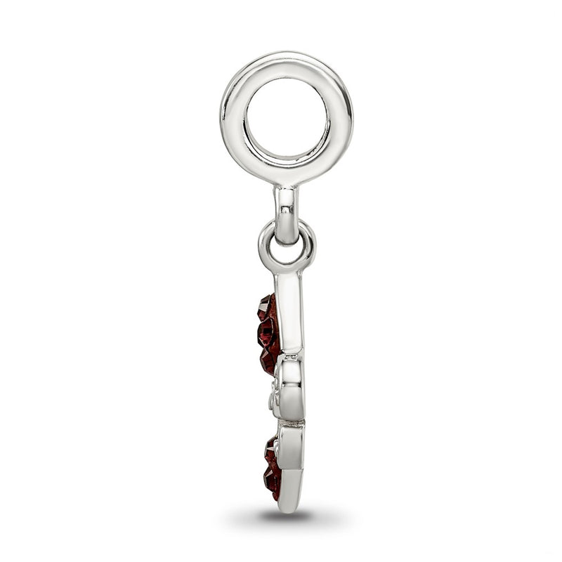 Sterling Silver Reflections Preciosa Crystal Fleur De Lis Dangle Bead