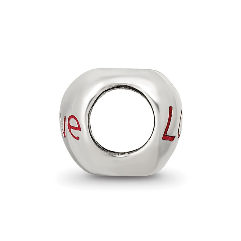Sterling Silver Reflections Enameled Love Heart Bead