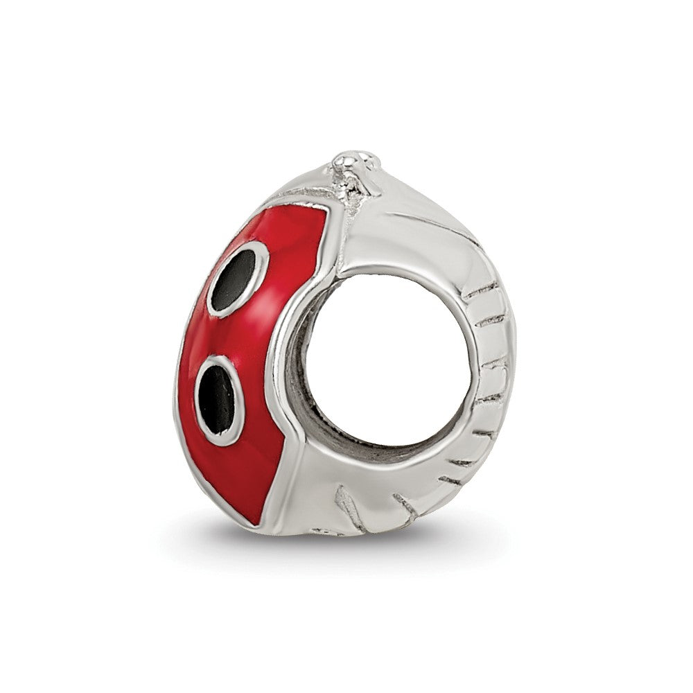 Sterling Silver Reflections Enameled Ladybug W/ Preciosa Crystal Bead