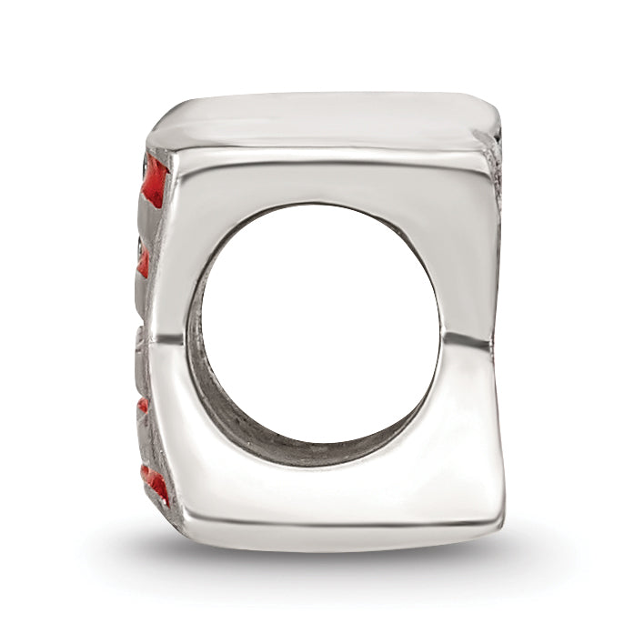 Sterling Silver Reflections Enameled Usa Flag Bead