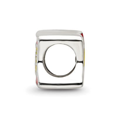 Sterling Silver Reflections Enameled Spanish Flag Bead