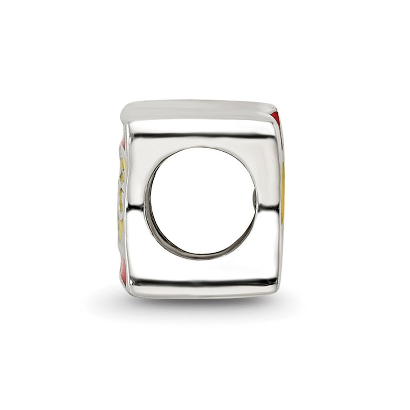 Sterling Silver Reflections Enameled Spanish Flag Bead