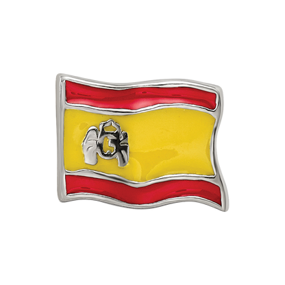 Sterling Silver Reflections Enameled Spanish Flag Bead