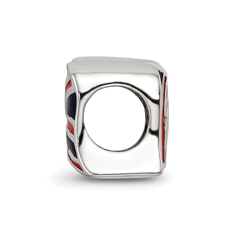 Sterling Silver Reflections Enameled United Kingdom Flag Bead