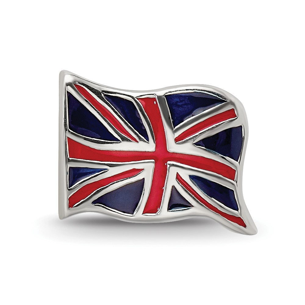 Sterling Silver Reflections Enameled United Kingdom Flag Bead